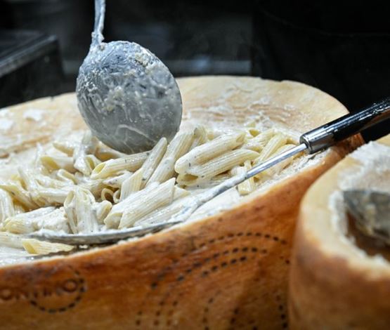 Pâtes dans une meule