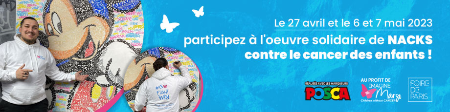 Bannière participation à l'oeuvre solidaire de NACKS contre le cancer des enfants