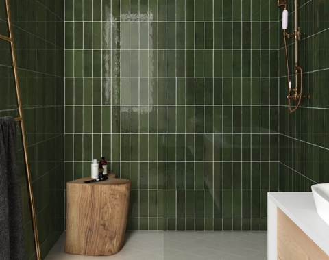Sale de bain tendance verte