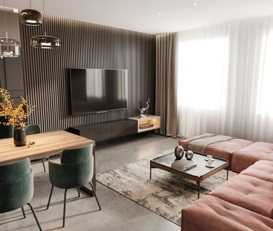 salon avec meuble tv en bois